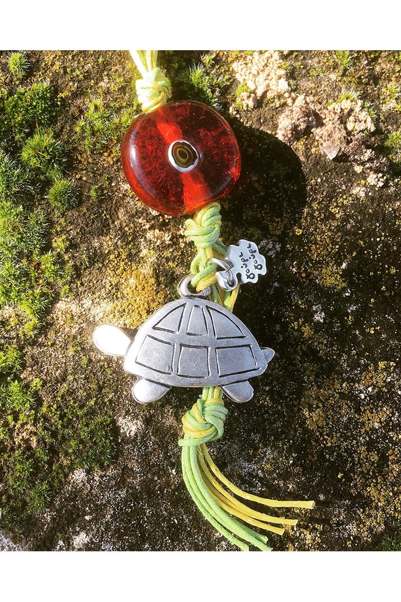 keyring with turtle and evil eye