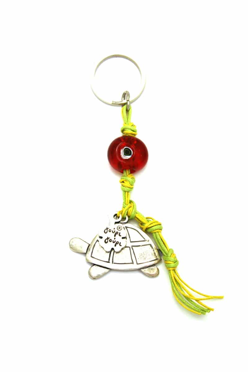 keyring with turtle and evil eye
