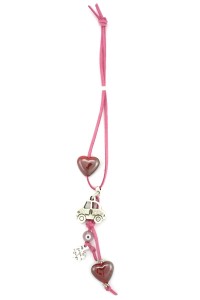 cute car charm with hearts
