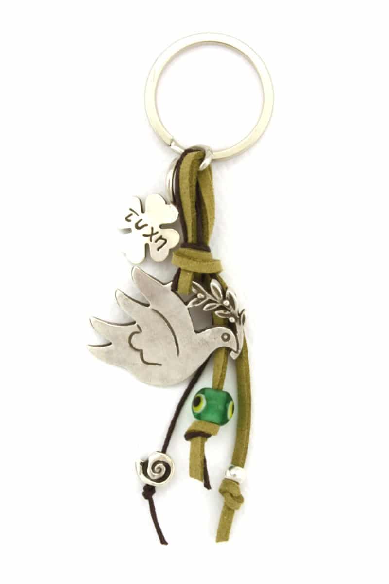 keyring with pigeon