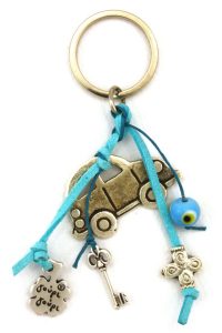 car keyring with evil eye