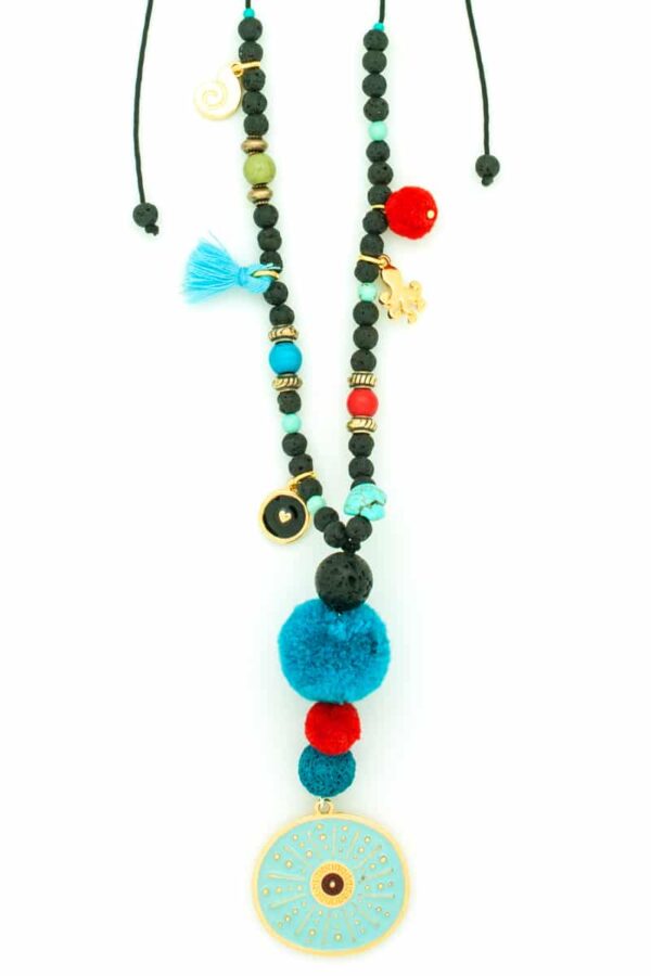 turquoise sea urchin long necklace