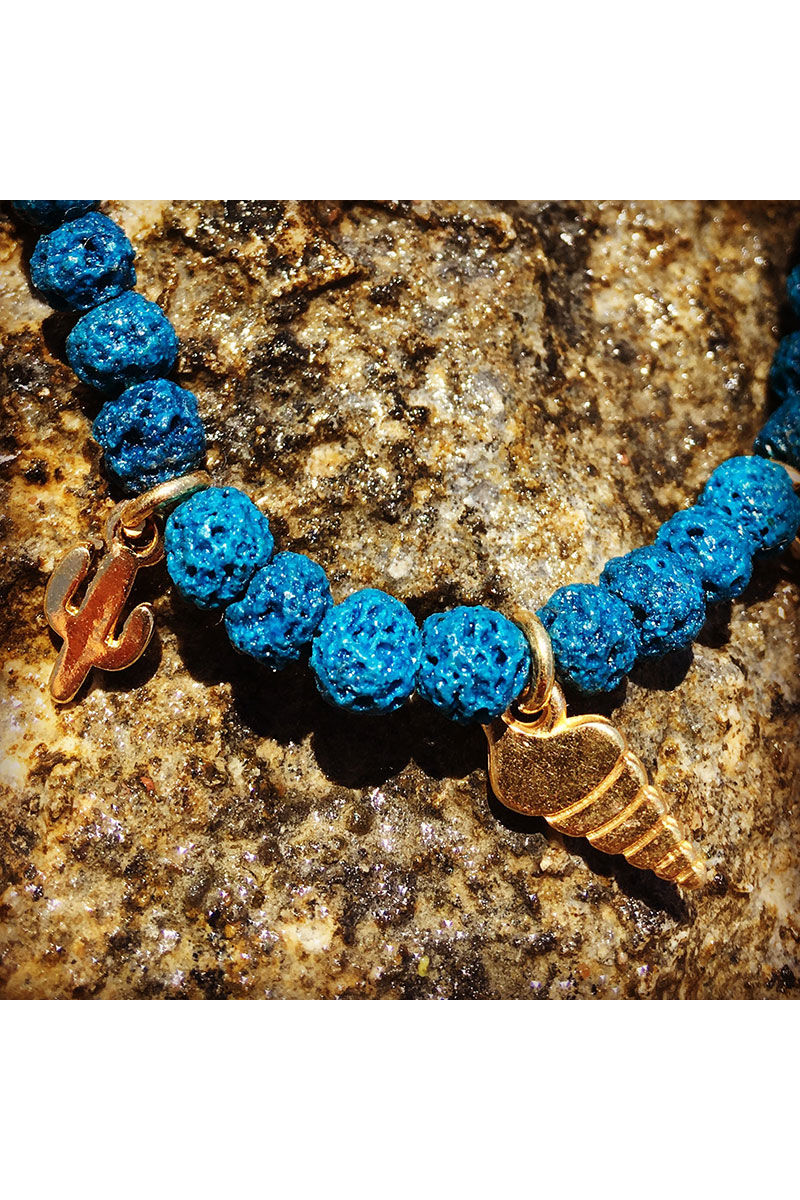 summer bracelet with lava stones