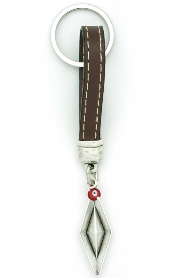 leather keyring with boat