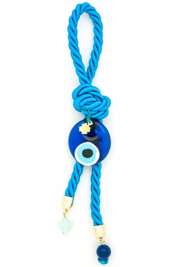 blue decorative summer charm with evil eye