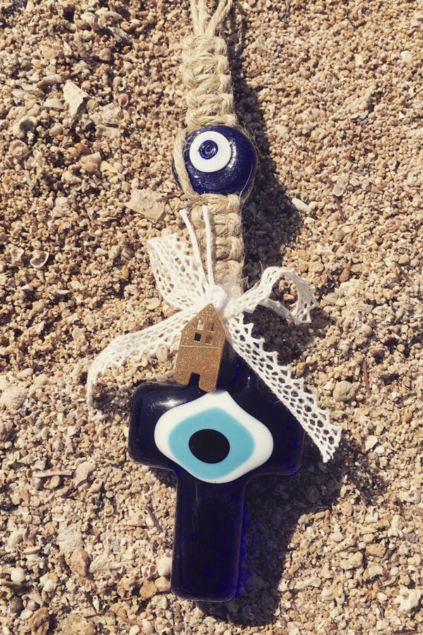 summer charm with cross and evil eyes