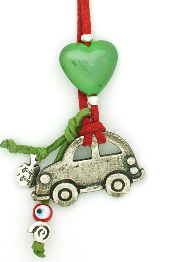 rearview mirror car charm with heart