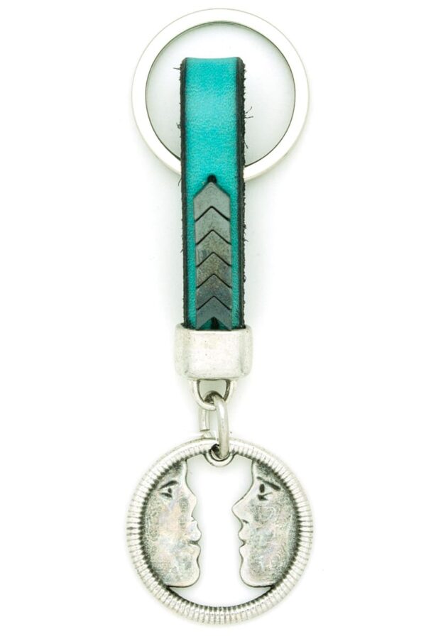 turquoise leather keychain for couples