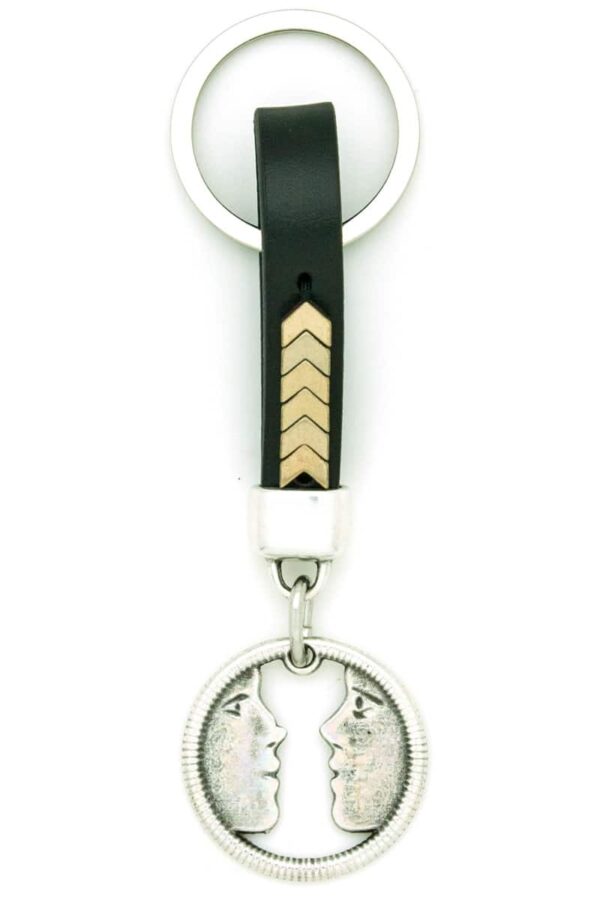 black leather keychain for couples