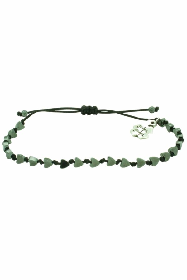 bracelet with grey hearts