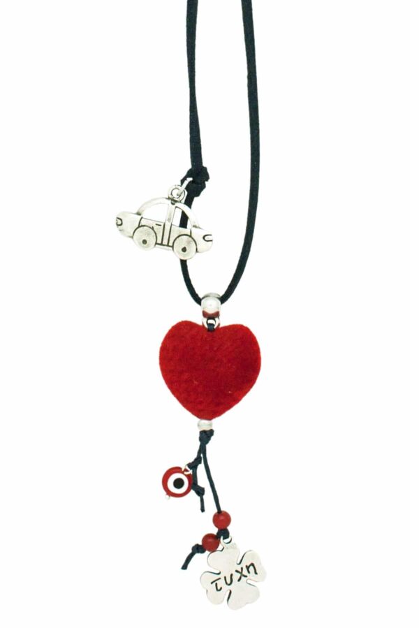 car good luck charm with red heart