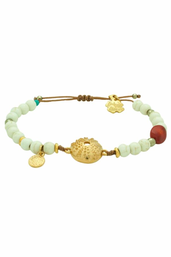 bracelet with gold-plated sea urchin shell