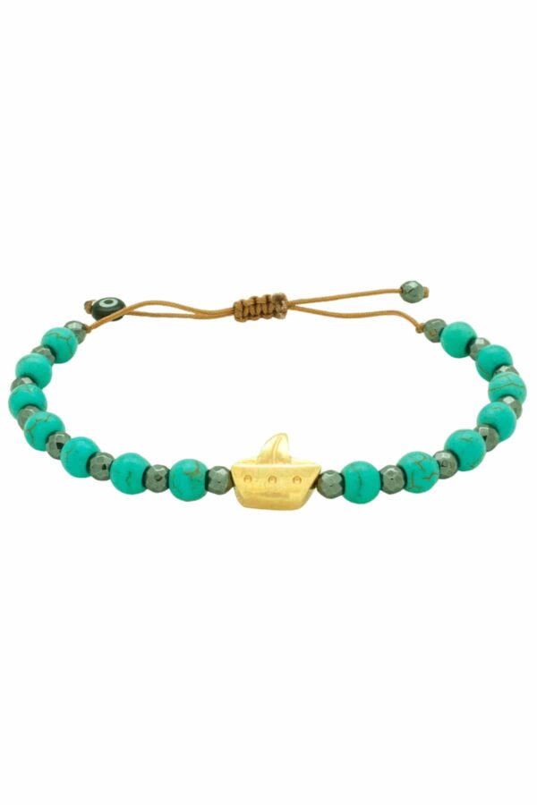 turquoise bracelet with boat