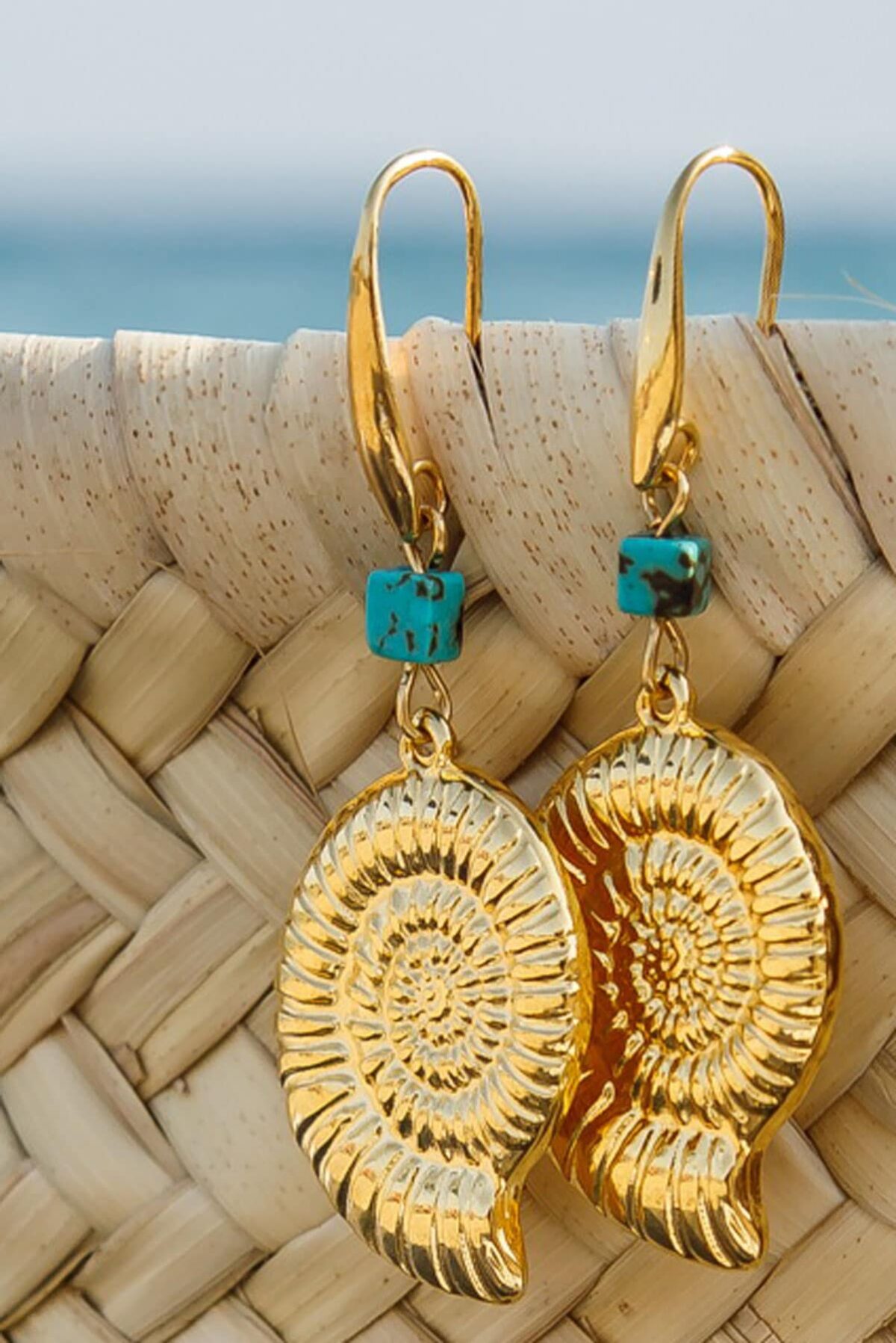 gold-plated shell earrings