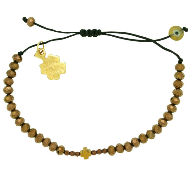 bracelet with hematite cross and beads