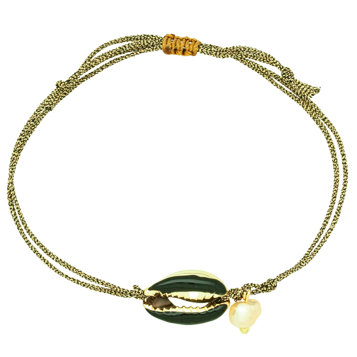 bracelet with black & golden shell