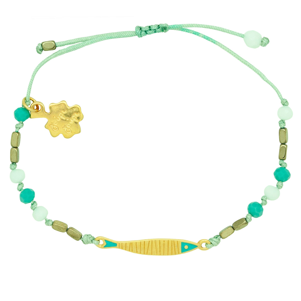 summer bracelet with gold-plated fish