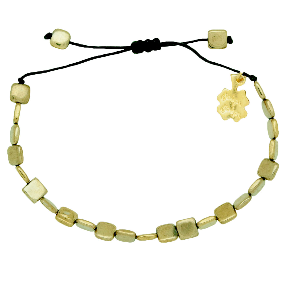 bracelet with square golden hematite beads