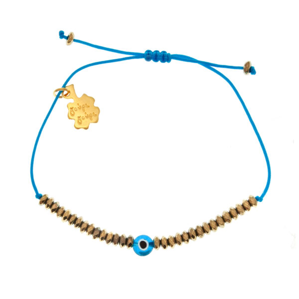 bracelet with evil eye and hematite beads