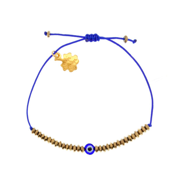 bracelet with evil eye and hematite beads