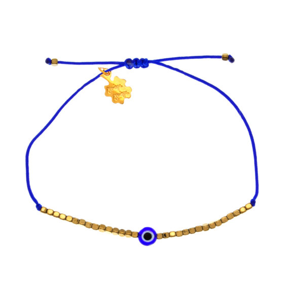 bracelet with evil eye and hematite beads