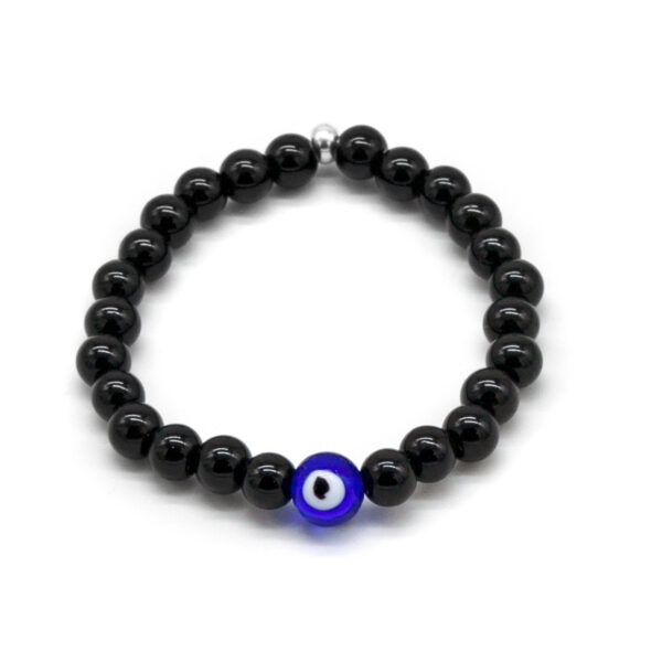 men's bracelet with evil eye and porcelain beads