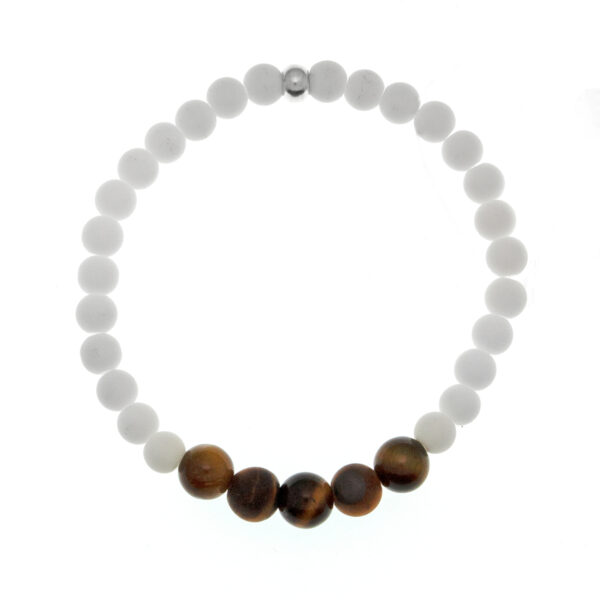 men's bracelet with tiger eye and porcelain beads