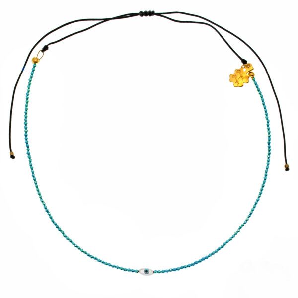 necklace with mop-shell and hematite beads